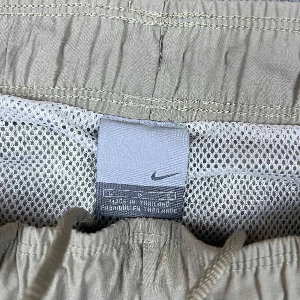 Vtg Nike Men's Swim Trunks Board Shorts Tan Mesh Lined 10